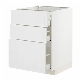 IKEA METOD МЕТОД / MAXIMERA МАКСІМЕРА, підлогова шафа з 3 шухлядами, білий / стенсундський білий, 60x60 см 294.094.99 фото