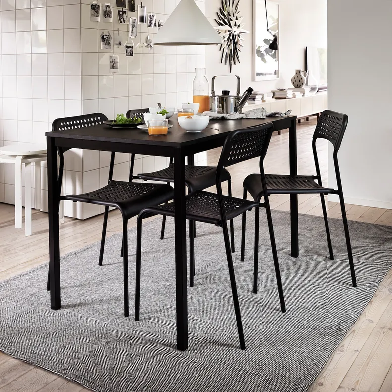 IKEA TIPHEDE ТИПХЕДЕ, ковер, безворсовый, чёрный / натуральный, 155x220 см 204.700.47 фото №6