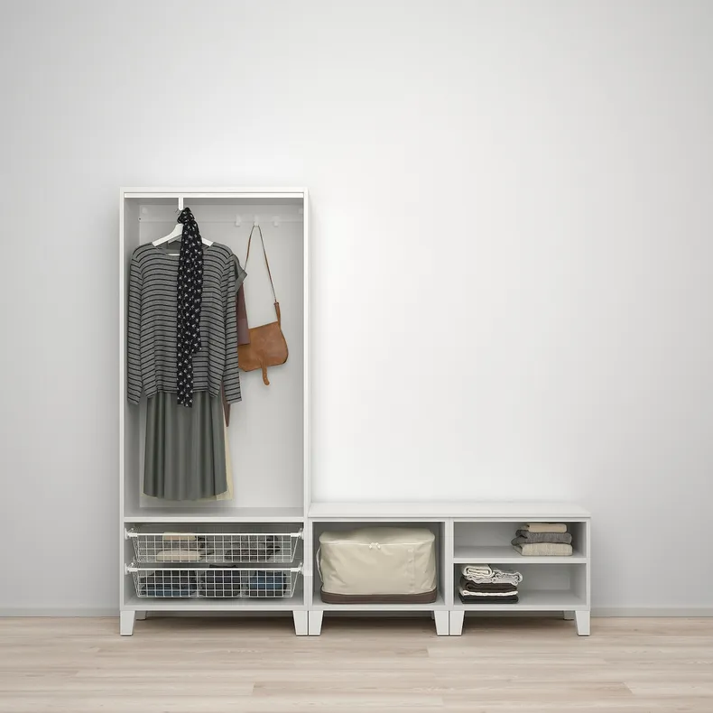 IKEA PLATSA ПЛАТСА, гардероб із 4 дверцятами, білий STRAUMEN СТРАУМЕН дзеркальне скло / FONNES ФОННЕС білий, 200x42x191 см 894.324.30 фото №3