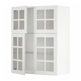 IKEA METOD МЕТОД, навесной шкаф / полки / 4 стеклян двери, белый / Стенсунд белый, 80x100 см 194.615.10 фото