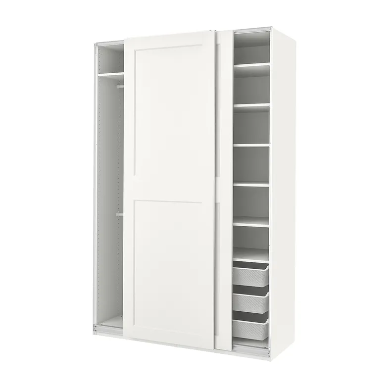 IKEA PAX ПАКС / GRIMO ГРИМО, гардероб, белый / белый, 150x66x236 см 595.023.73 фото №1