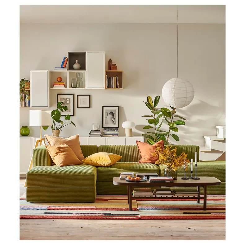 IKEA JÄTTEBO ЭТТЕБО, 3,5-местный модульный диван+козетка, Самсала темно-желто-зеленая 194.851.15 фото №3
