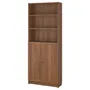 IKEA BILLY БІЛЛІ / OXBERG ОКСБЕРГ, книжкова шафа з дверцятами, коричневий горіх, 80x30x202 см 494.833.65 фото