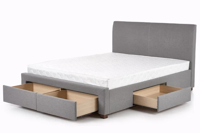 Двоспальне ліжко HALMAR З ящиками Modena 160x200 см сірого кольору фото №1