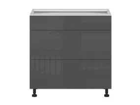 BRW Кухонный цокольный шкаф Tapo Special 80 см с выдвижными ящиками антрацит экрю, альпийский белый/антрацитовый экрю FK_D3S_80/82_2SMB/SMB-BAL/ANEC фото