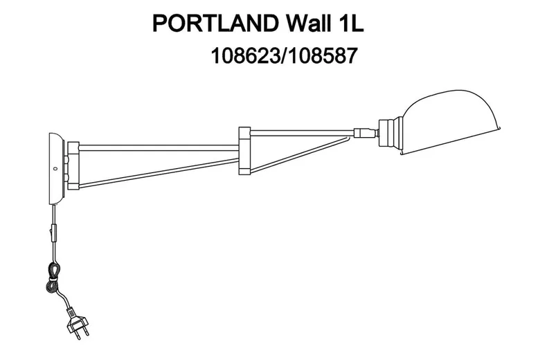 BRW Настінний металевий світильник Portland 108623 Markslojd лофт з абажуром 089058 фото №4