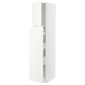 IKEA METOD МЕТОД / MAXIMERA МАКСІМЕРА, висока шафа / висувна секція / 1дв / 4шх, білий / ВАЛЛЬСТЕНА білий, 40x60x200 см 395.074.23 фото