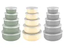 BRW Набір з 5 однотонних емальованих контейнерів для їжі мікс кольорів 094570 фото thumb №2