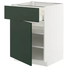 IKEA METOD МЕТОД / MAXIMERA МАКСИМЕРА, напольный шкаф с ящиком/дверцей, белый/Гавсторп темно-зеленый, 60x60 см 795.568.88 фото