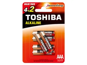 BRW Щелочные батарейки 6 шт, красные щелочные 1,5V AAA/LR03 Toshiba 079746 фото