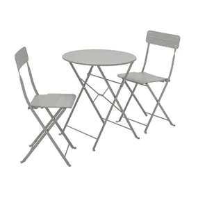 IKEA SUNDSÖ СУНДСЁ, стол+2стула,д / сада, серый / серый 294.349.22 фото