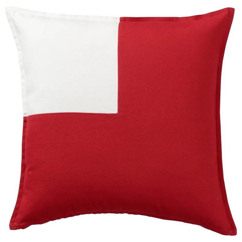 IKEA TOSSDAN ТОССДАН, чехол на подушку, белый / красный крест, 50x50 см 505.638.27 фото №1