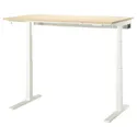 IKEA MITTZON МІТТЗОН, стіл регульований, електричний okl береза / білий, 140x80 см 195.286.19 фото thumb №1