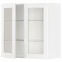 IKEA METOD МЕТОД, настінна шафа, полиці / 2 склх дверц, білий Енкопінг / білий імітація дерева, 80x80 см 994.734.77 фото
