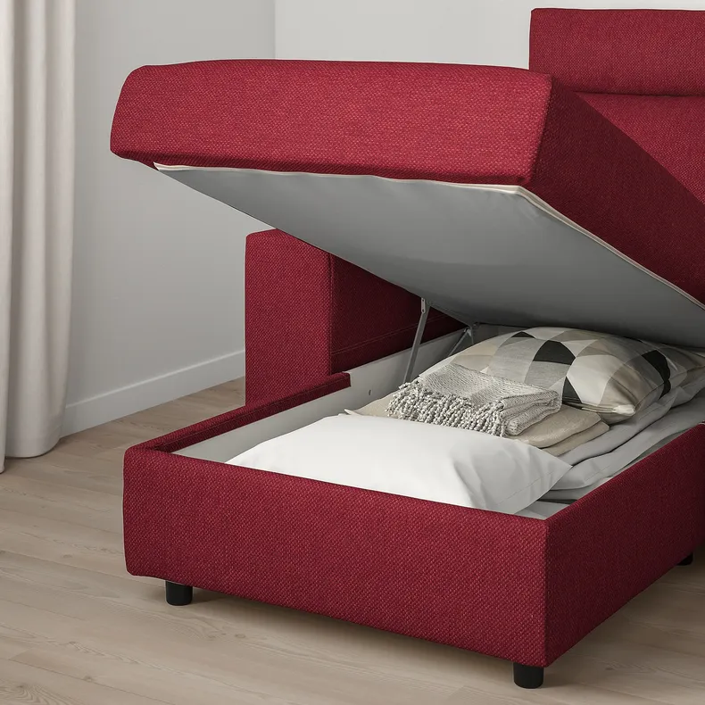 IKEA VIMLE ВІМЛЕ, 3-місний диван, з шезлонгом/Lejde червоний/коричневий 994.343.96 фото №3