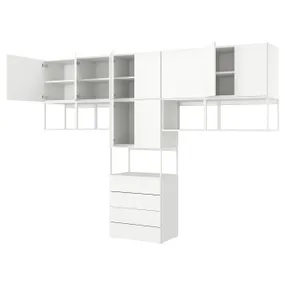 IKEA PLATSA ПЛАТСА, гардероб, 9 дверцят, 4 шухляди, білий / Fonnes white, 340x42x241 см 294.370.39 фото