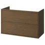 IKEA ÄNGSJÖN ЭНГШЁН, шкаф для раковины с ящиками, коричневая имитация дуб, 100x48x63 см 305.350.91 фото