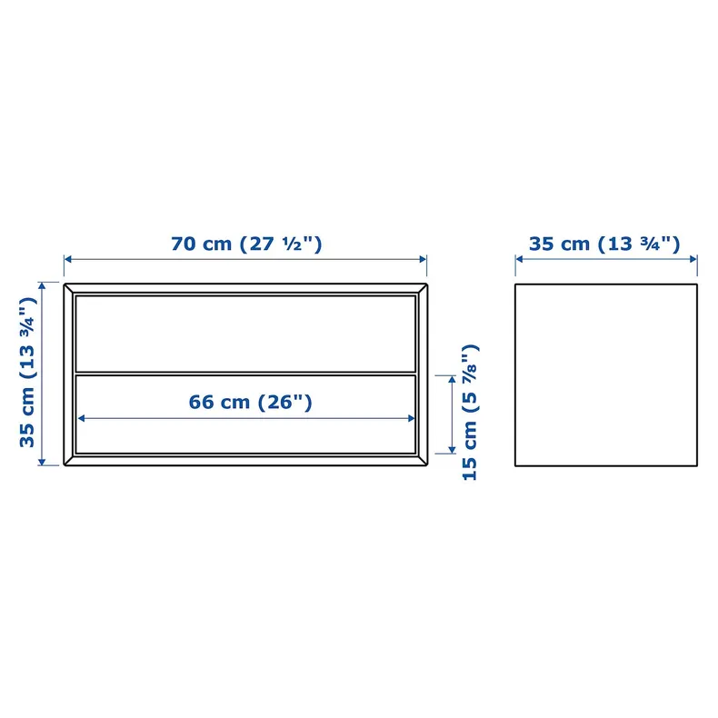 IKEA EKET ЕКЕТ, шафа з 2 шухлядами, білий, 70x35x35 см 003.339.47 фото №3