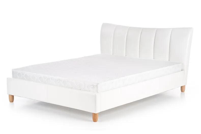 Ліжко двоспальне HALMAR SANDY 160x200 см біле фото №1