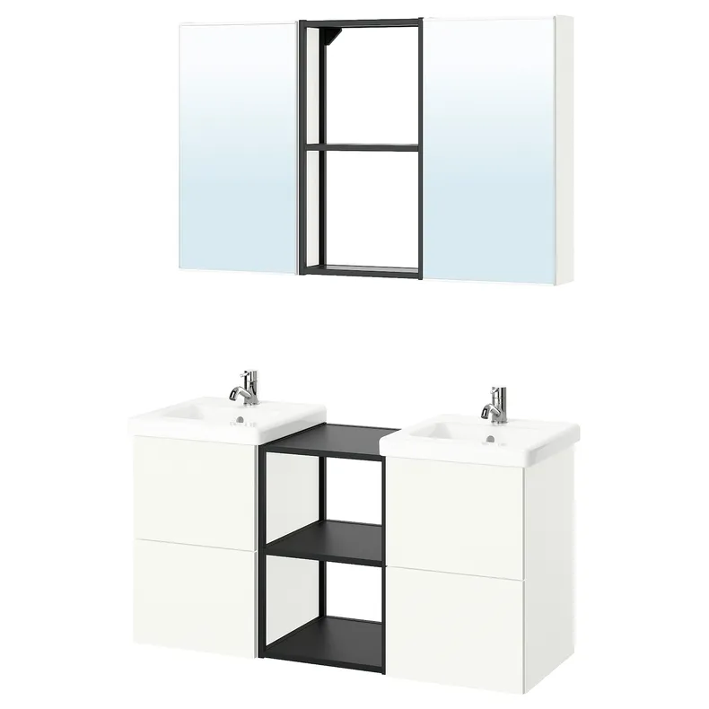 IKEA ENHET ЕНХЕТ, ванна, антрацит/білий, 124x43x65 см 595.475.50 фото №1