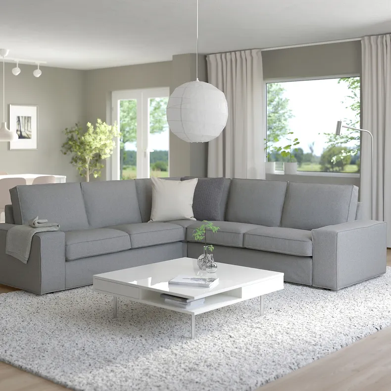 IKEA KIVIK КІВІК, кутовий диван, 4-місний, Tibbleby бежевий / сірий 294.404.71 фото №2