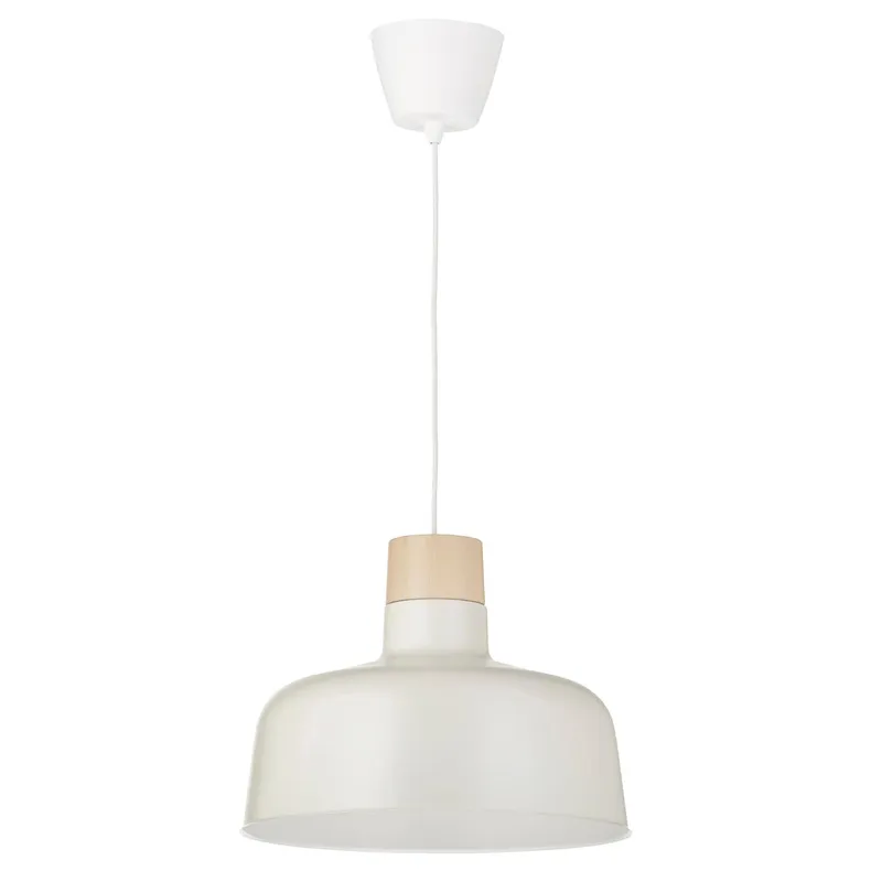 IKEA BUNKEFLO БУНКЕФЛУ, подвесной светильник, белый / берёзовый, 36 см 604.883.90 фото №1