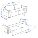 IKEA BRISSUND БРИССУНД, 3-местный диван-кровать, Хакебо светло-бирюзовый 505.808.60 фото thumb №8