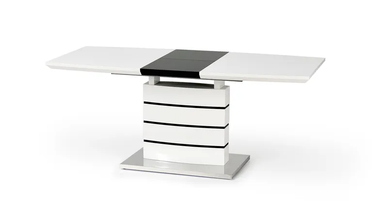 Кухонний стіл HALMAR NORD 140-180x80 см чорний, білий фото №3