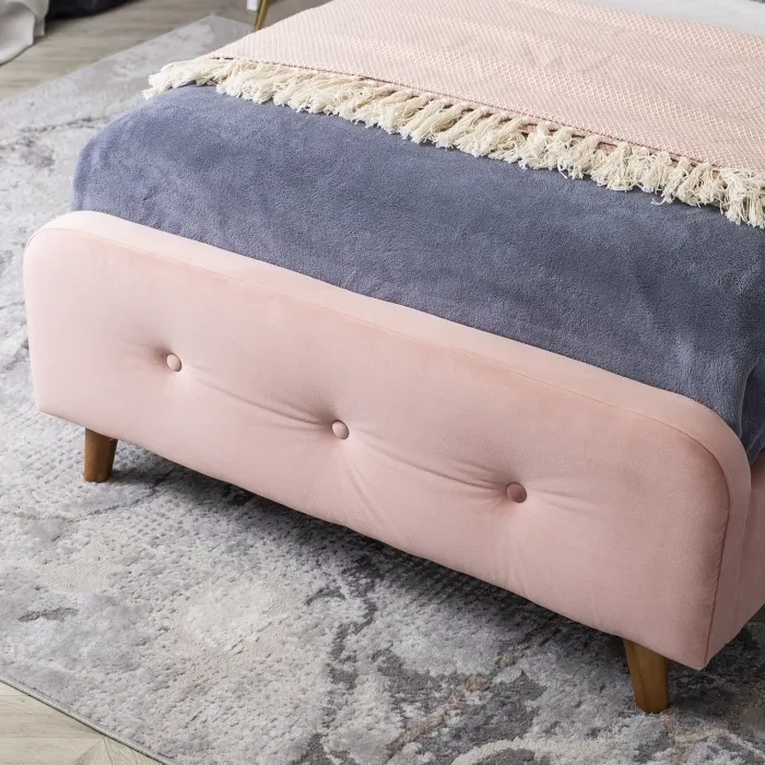 Кровать односпальная бархатная 90x200 MEBEL ELITE MIKEL Velvet, розовый фото №5