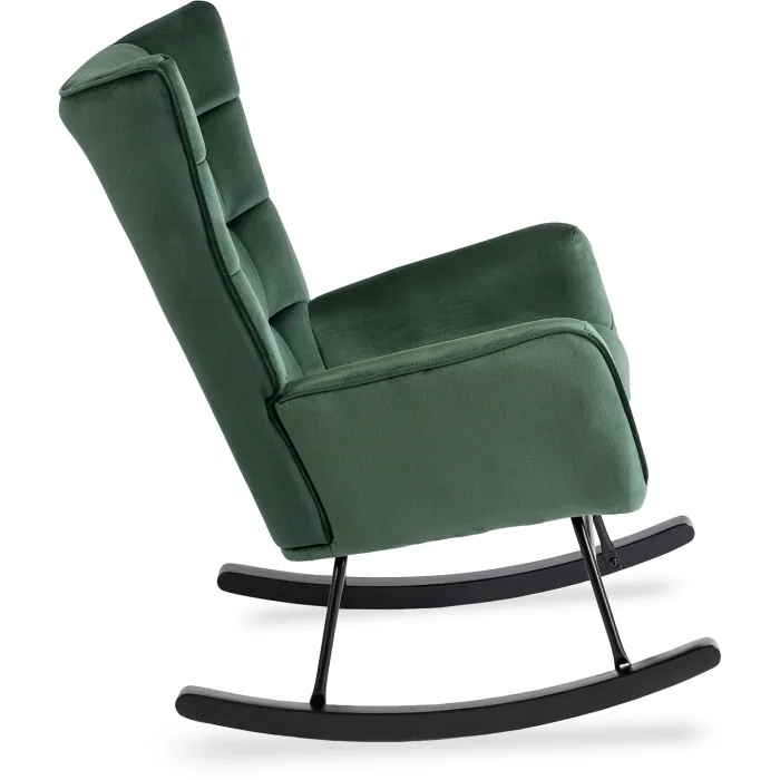 Кресло-качалка бархатное MEBEL ELITE JACKSON Velvet, Зеленый фото №7