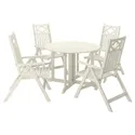 IKEA BONDHOLMEN БОНДХОЛЬМЕН, стіл+4 крісла з відкид спин/вуличн, білий/бежевий 395.498.71 фото thumb №1