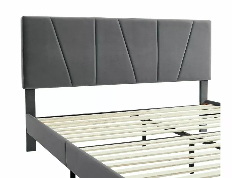 Ліжко односпальне SIGNAL Savana Velvet 120x200 см, сірий фото №6