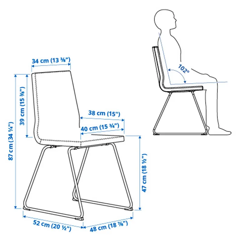 IKEA LILLÅNÄS ЛИЛЛОНЭС, стул, хром / огненный темно-серый 805.347.58 фото №7