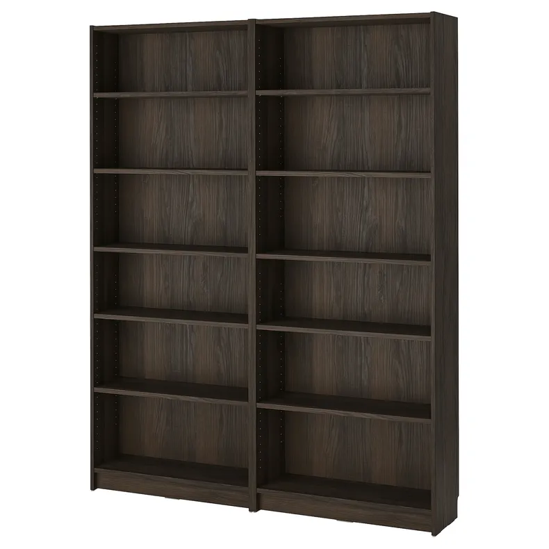 IKEA BILLY БІЛЛІ, комбінація з книжковою шафою, темно-коричневий під дуб, 160x28x202 см 795.818.16 фото №1