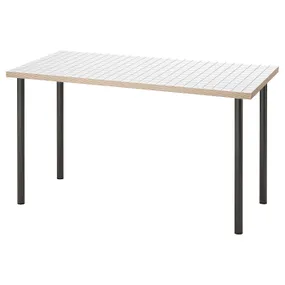 IKEA LAGKAPTEN ЛАГКАПТЕН / ADILS АДИЛЬС, письменный стол, белый антрацит / темно-серый, 140x60 см 995.084.29 фото