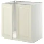 IKEA METOD МЕТОД, підлогова шафа для мийки+2 дверцят, білий / БУДБІН кремово-білий, 80x60 см 294.571.88 фото