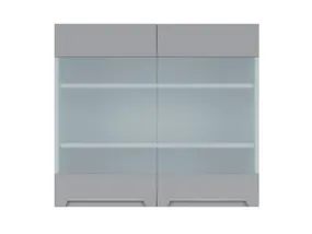 BRW Двухдверный верхний кухонный шкаф Iris 80 см с дисплеем ferro FB_G_80/72_LV/PV-SZG/FER фото