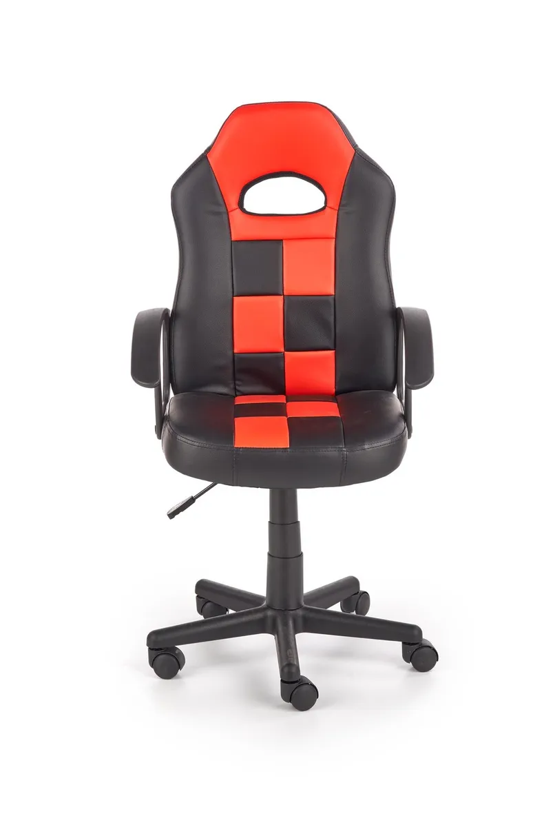 Кресло компьютерное офисное вращающееся HALMAR STORM черный/красный, экокожа фото №10
