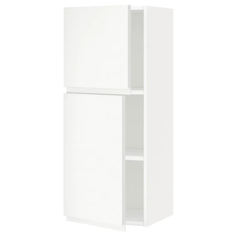 IKEA METOD МЕТОД, навесной шкаф с полками / 2дверцы, белый / Воксторп матовый белый, 40x100 см 194.648.82 фото №1
