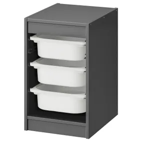 IKEA TROFAST ТРУФАСТ, комбінація для зберіган +контейнери, сірий / білий, 34x44x56 см 895.161.04 фото