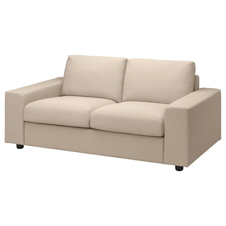 IKEA VIMLE ВІМЛЕ, 2-місний диван, з широкими підлокітниками/ХАЛЛАРП бежевий 894.005.61 фото №1