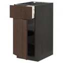 IKEA METOD МЕТОД / MAXIMERA МАКСИМЕРА, напольный шкаф с ящиком / дверцей, черный / синарп коричневый, 40x60 см 994.607.81 фото thumb №1