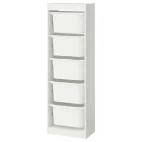 IKEA TROFAST, стеллаж для мусорных контейнеров, белый/белый, 46x30x145 см 995.754.71 фото