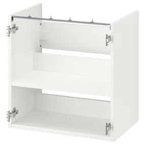 IKEA ENHET ЕНХЕТ, підлогова шафа під раковину з полиц, білий, 60x40x60 см 304.404.65 фото