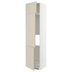 IKEA METOD МЕТОД, высокий шкаф д / холод / мороз / 3 дверцы, белый / гавсторпский бежевый, 60x60x240 см 294.690.54 фото