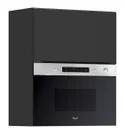 BRW Кухонный шкаф Sole L6 60 см с навесным верхом и микроволновой печью, черный матовый, черный/черный матовый FM_GMO_60/72_O_MBNA900-CA/CAM/IX фото thumb №2