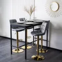 Барный стул бархатный MEBEL ELITE ARCOS Velvet, серый / золотой фото thumb №3