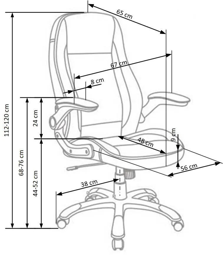 Крісло комп'ютерне офісне обертове HALMAR SATURN сірий, екошкіра перфорована фото №9