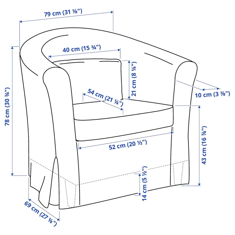 IKEA TULLSTA ТУЛЛЬСТА, крісло, НОРДВАЛЛА класичний сірий 592.846.62 фото №6