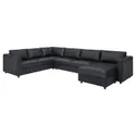 IKEA VIMLE ВІМЛЕ, кут диван-ліжко, 5-місн з кушеткою, Гранн/Бомстад чорний 794.773.77 фото thumb №2